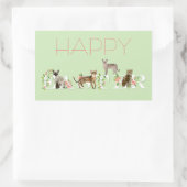 かわいい復活祭キャットバナーハッピーイースターシール 長方形シール (バッグ)