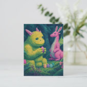 かわいい復活祭ドラゴン ポストカード (スタンド正面)