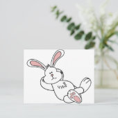 かわいい復活祭バニーが寒い シーズンポストカード (スタンド正面)