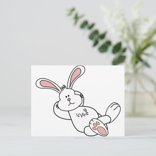 かわいい復活祭バニーが寒い シーズンポストカード (スタンド正面)