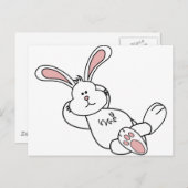 かわいい復活祭バニーが寒い シーズンポストカード (正面/裏面)