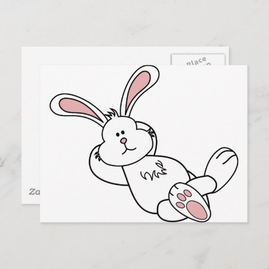 かわいい復活祭バニーが寒い シーズンポストカード (正面/裏面)