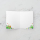 かわいい復活祭バニーとウサギの耳のある満月 サンキューカード (内部)