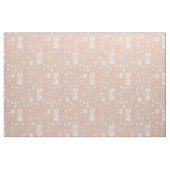 かわいい復活祭バニーと花の水彩パターン ファブリック (ヤード)