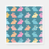 かわいい復活祭バニーパターンブルー スタンダードランチョンナプキン (正面)