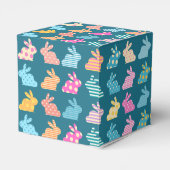 かわいい復活祭バニーパターンブルー フェイバーボックス (裏面サイド)