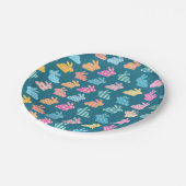 かわいい復活祭バニーパターンブルー ペーパープレート (アングル)