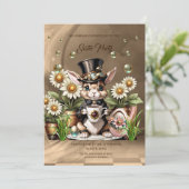 かわいい復活祭バニー。 招待状 (スタンド正面)