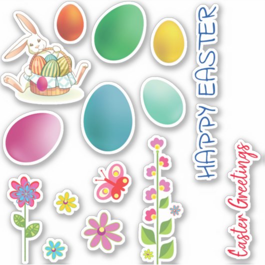 かわいい復活祭 シール (正面)