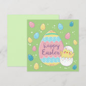 かわいい復活祭 招待状 (正面/裏面)