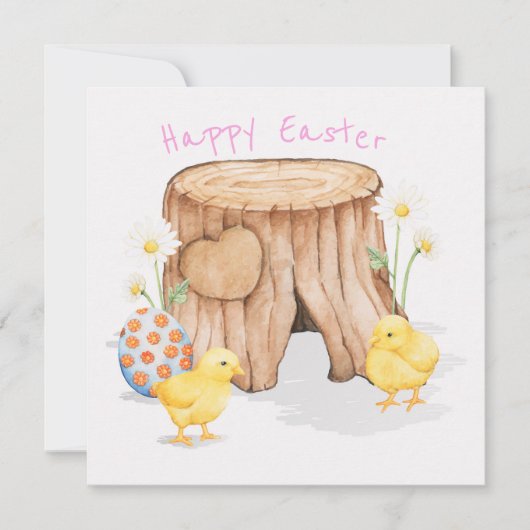 かわいい復活祭 招待状 (正面)