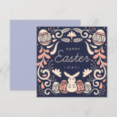 かわいい復活祭 招待状 (正面/裏面)