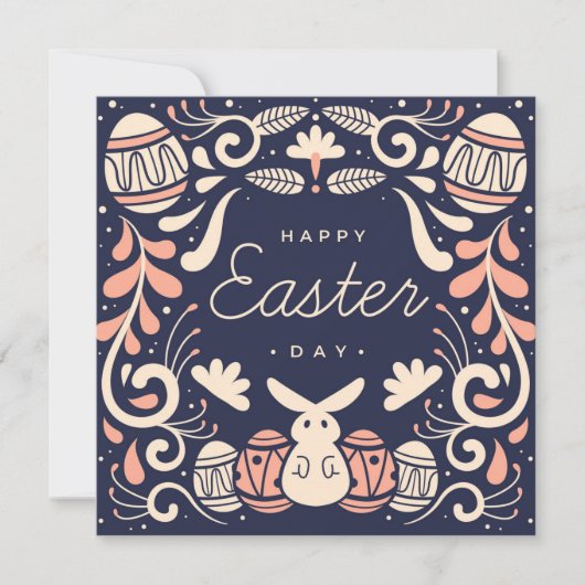 かわいい復活祭 招待状 (正面)