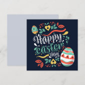 かわいい復活祭 招待状 (正面/裏面)