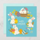 かわいい復活祭 招待状 (正面/裏面)