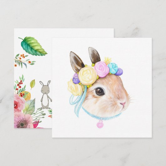 かわいい復活祭 招待状 (正面/裏面)