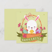 かわいい復活祭 招待状 (正面/裏面)