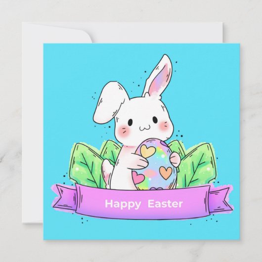 かわいい復活祭 招待状 (正面)