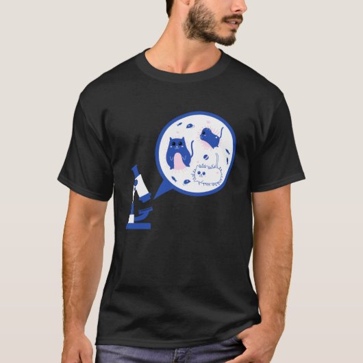かわいい微生物学の猫の細菌科学ラボ Tシャツ (正面)