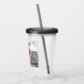 かわいい微笑のアルパカの写真のイメージ アクリルタンブラー (左)