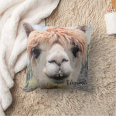 かわいい微笑のアルパカの写真のイメージ クッション (ブランケット)