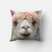 かわいい微笑のアルパカの写真のイメージ クッション (裏面)