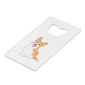 かわいい微笑のウェルシュコーギーの子犬 クレジットカード栓抜き (裏面アングル)