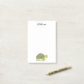 かわいい微笑のカメ ポストイット (デスク上)