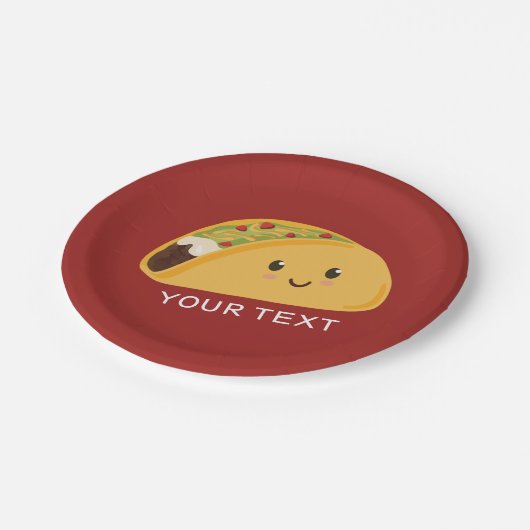 かわいい微笑のタコスのパーティーのプレート ペーパープレート (アングル)