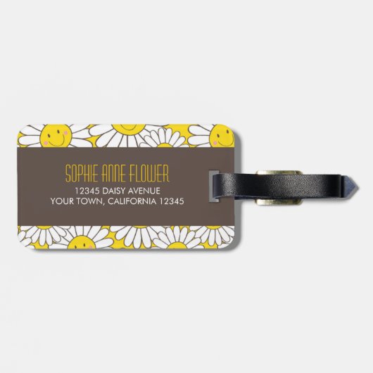 かわいい微笑のデイジーPersonalizable ラゲッジタグ (裏面横)