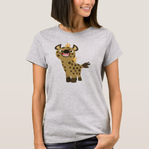 かわいい微笑の漫画のハイエナの女性のTシャツ Tシャツ