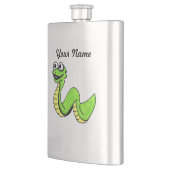 かわいい微笑の漫画の緑の黄色いヘビ フラスク (左)