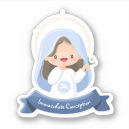 かわいい微笑みの聖母マリア ステッカー シール
