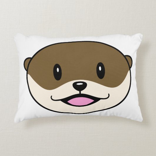 かわいい微笑みオッター アクセントクッション (正面)