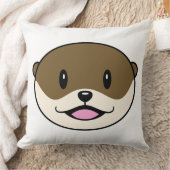 かわいい微笑みオッター クッション (ブランケット)