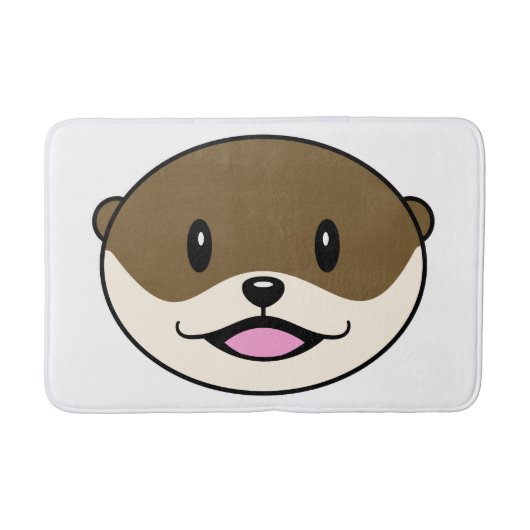 かわいい微笑みオッター バスマット (正面)