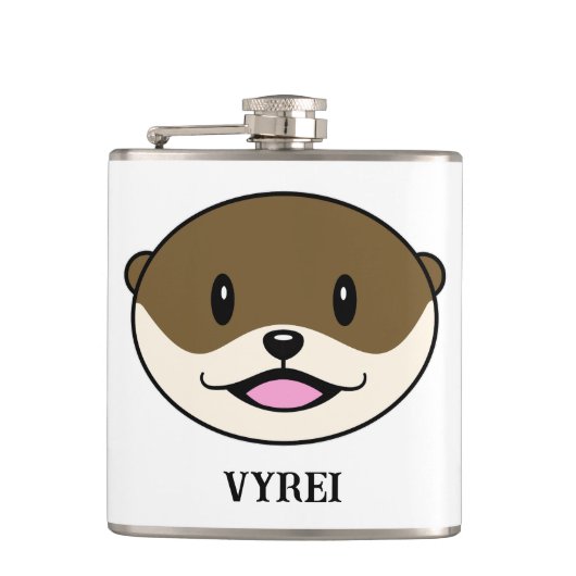 かわいい微笑みオッター フラスク (正面)