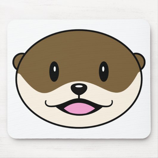 かわいい微笑みオッター マウスパッド (正面)