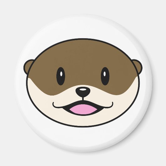 かわいい微笑みオッター マグネット (正面)