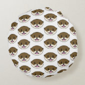 かわいい微笑みオッター ラウンドクッション (裏面)