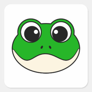 かわいい微笑みカエル スクエアシール