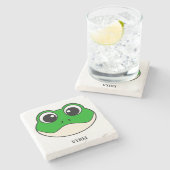 かわいい微笑みカエル ストーンコースター (横)