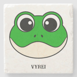 かわいい微笑みカエル ストーンコースター