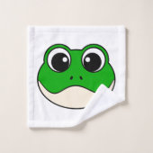 かわいい微笑みカエル バスタオルセット (ウォッシュタオル)
