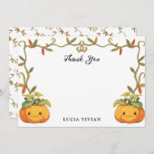 かわいい微笑みカボチャランドサンキューカード サンキューカード (正面/裏面)