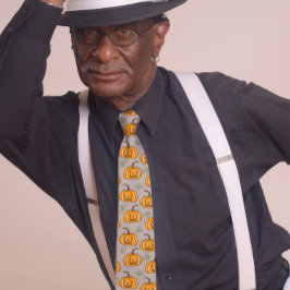 かわいい微笑みカボチャ半円グレー ネクタイ