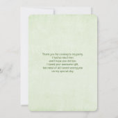 かわいい微笑みサボトリオウォーター色デザイン サンキューカード (裏面)