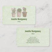 かわいい微笑みサボトリオウォーター色デザイン 名刺 (正面/裏面)