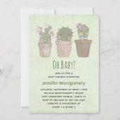 かわいい微笑みサボトリオ水の色ベビーシャワー 招待状 (正面)