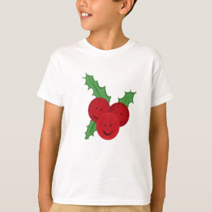 かわいい微笑みホリークリスマススケッチ Tシャツ